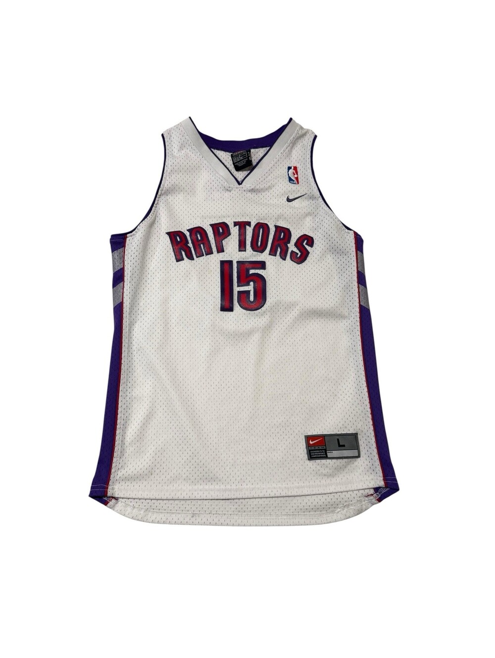 Vintage Nike Toronto Raptors Vince Carter 15 NBA Basketball Jersey Youth L 14-16